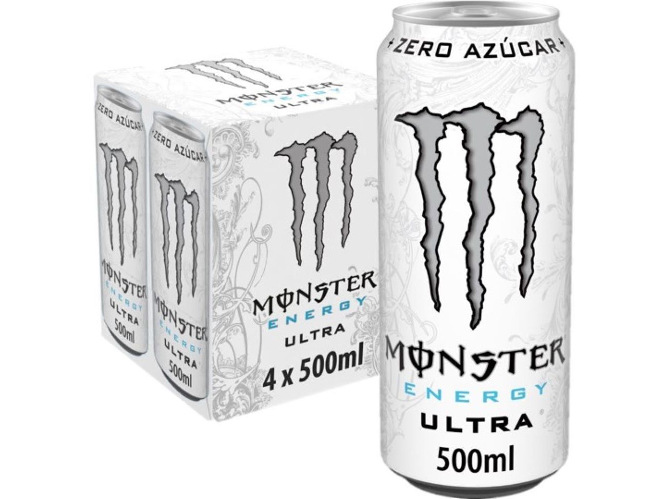 BEBIDA ENERG&Eacute;TICA MONSTER ULTRA WHITE ZERO 4X0.50L image number 0