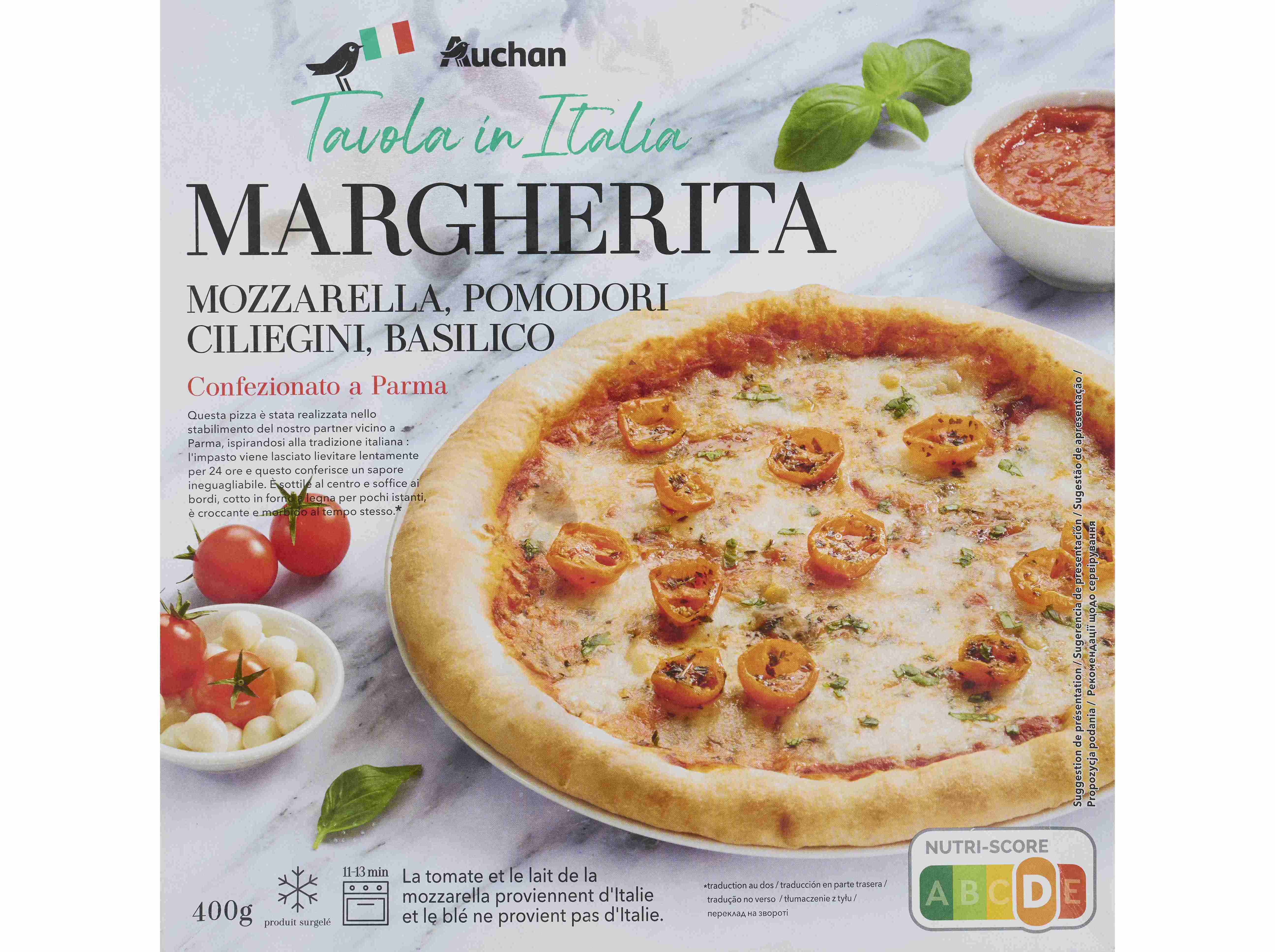 PIZZA AUCHAN &Agrave; MESA EM IT&Aacute;LIA MARGHERITA 400G image number 0
