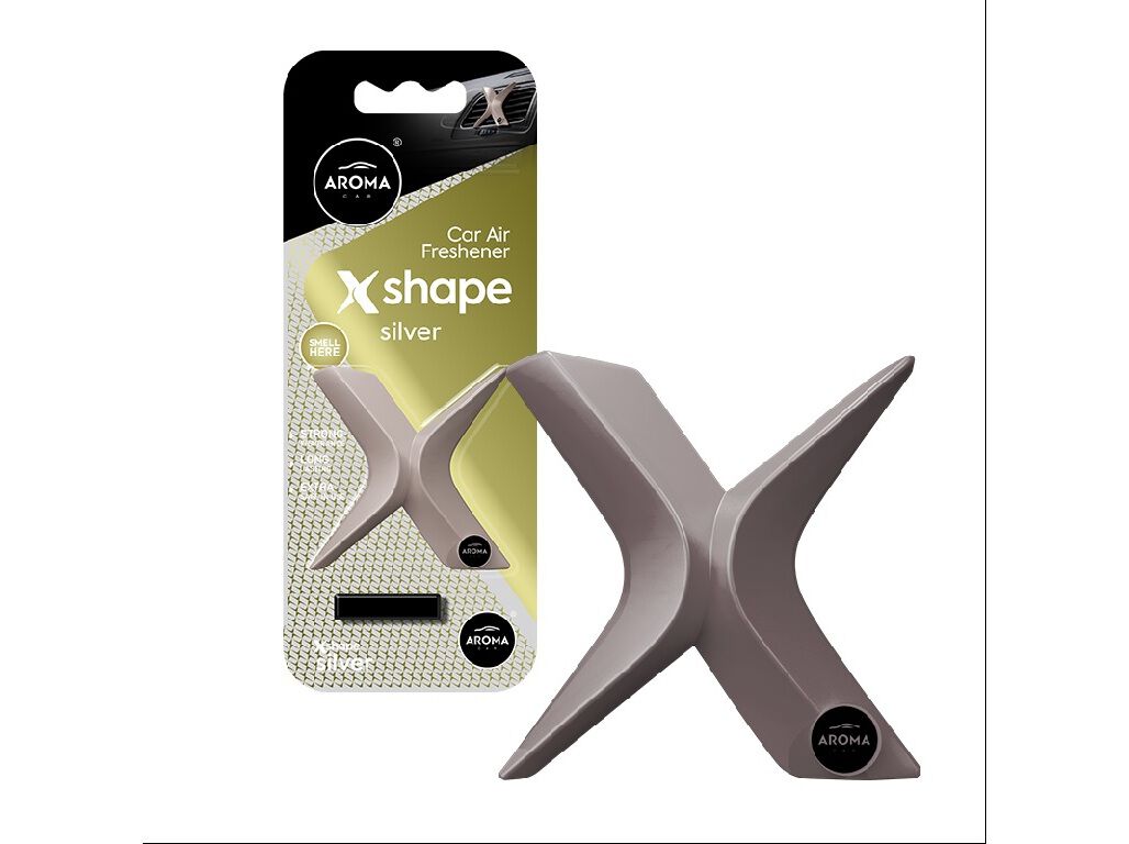 AMBIENTADOR AUTO AROMA CAR X SHAPE SILVER image number 0