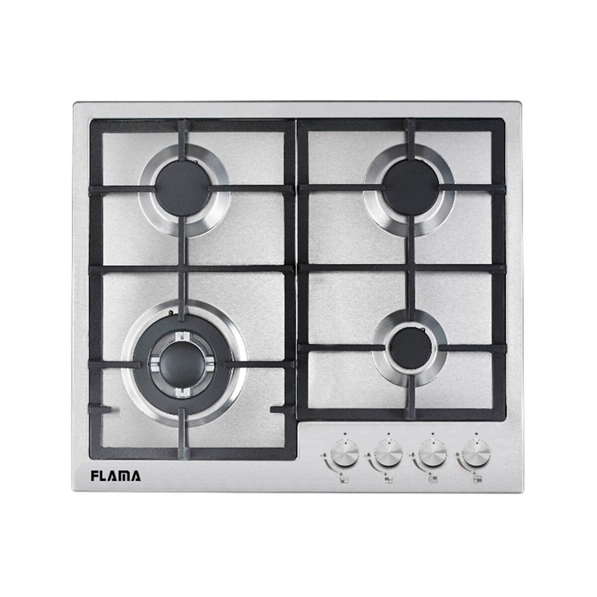 PLACA A G&Aacute;S NATURAL FLAMA 9006FL 4 QUEIMADORES INOX 60CM