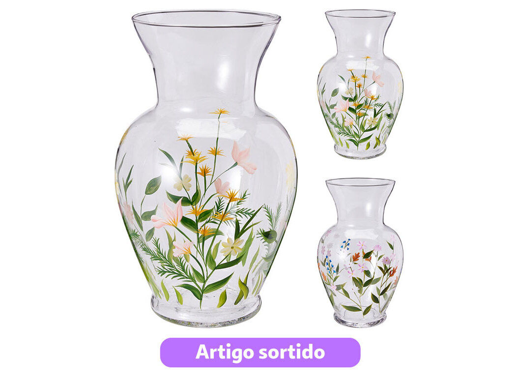 JARRA VIDRO 16.5X16.5X27CM MODELOS SORTIDOS