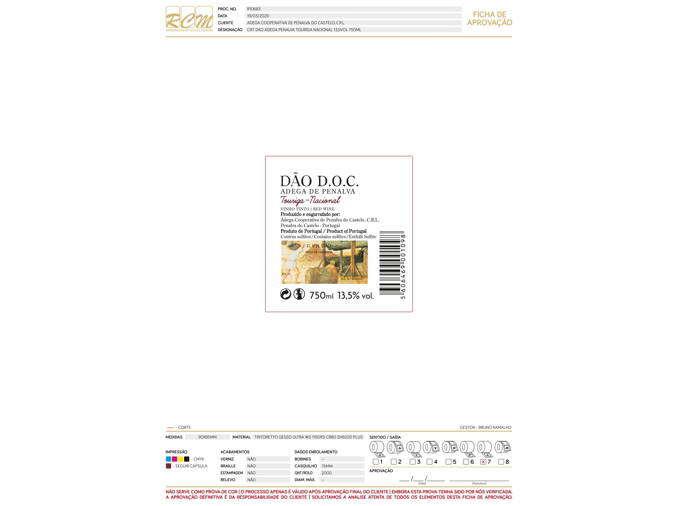 VINHO TINTO ADEGA DE PENALVA TINTO TOURIGA NACIONAL 0.75L image number 1