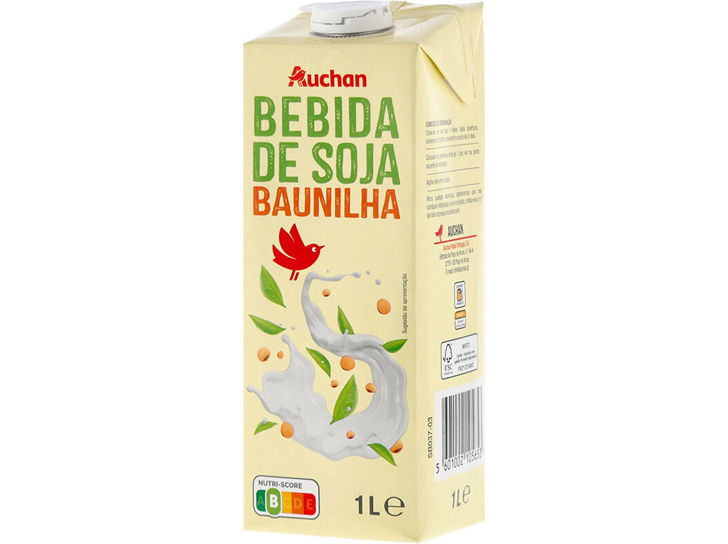 BEBIDA AUCHAN SOJA BAUNILHA 1L image number 1