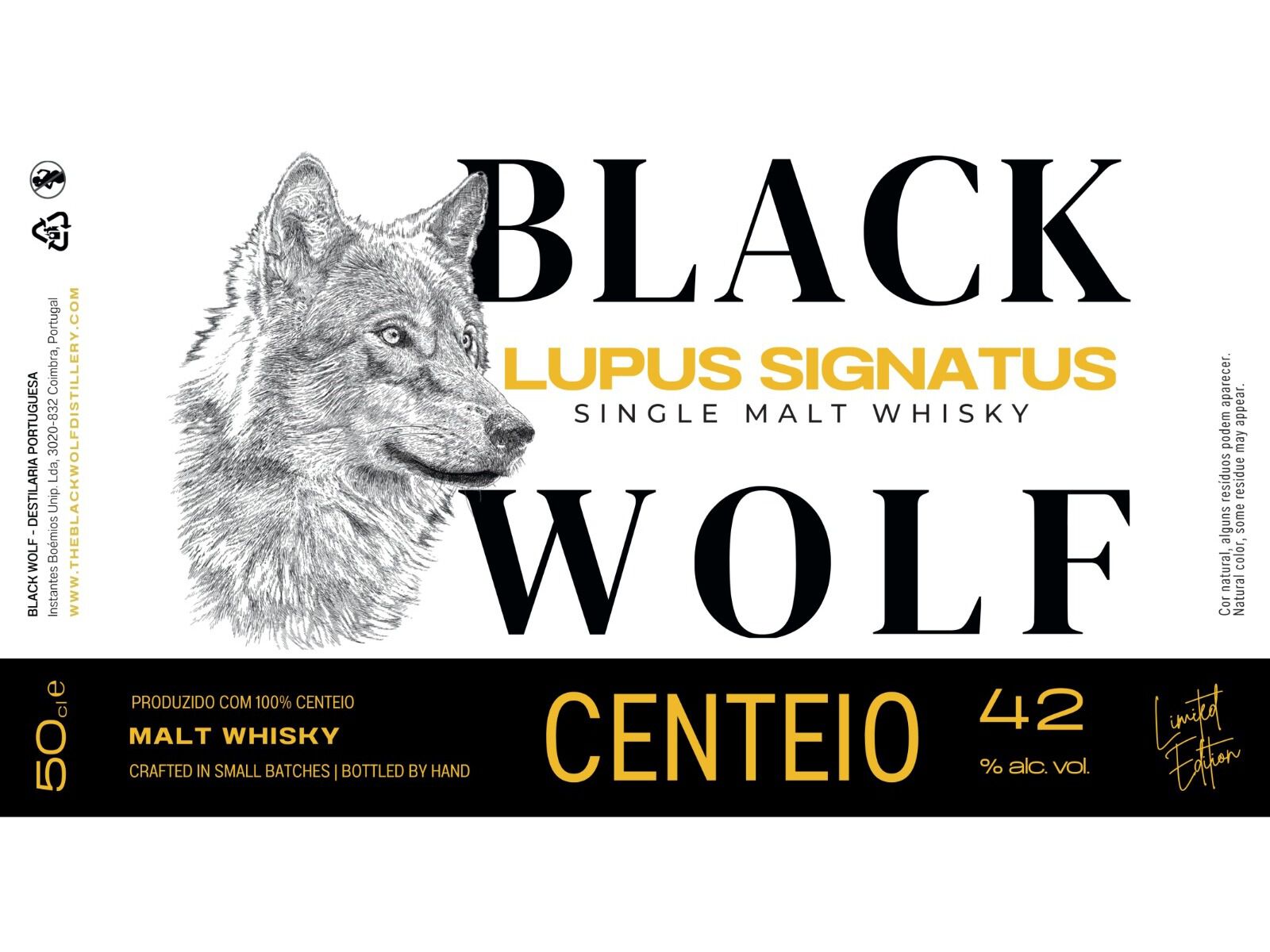 WHISKY BLACK WOLF 100% CENTEIO 0.50L image number 1