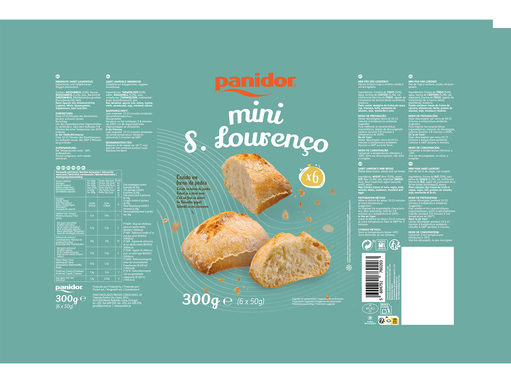 P&Atilde;ES PANIDOR DE S&Atilde;O LOUREN&Ccedil;O 6X50G image number 1