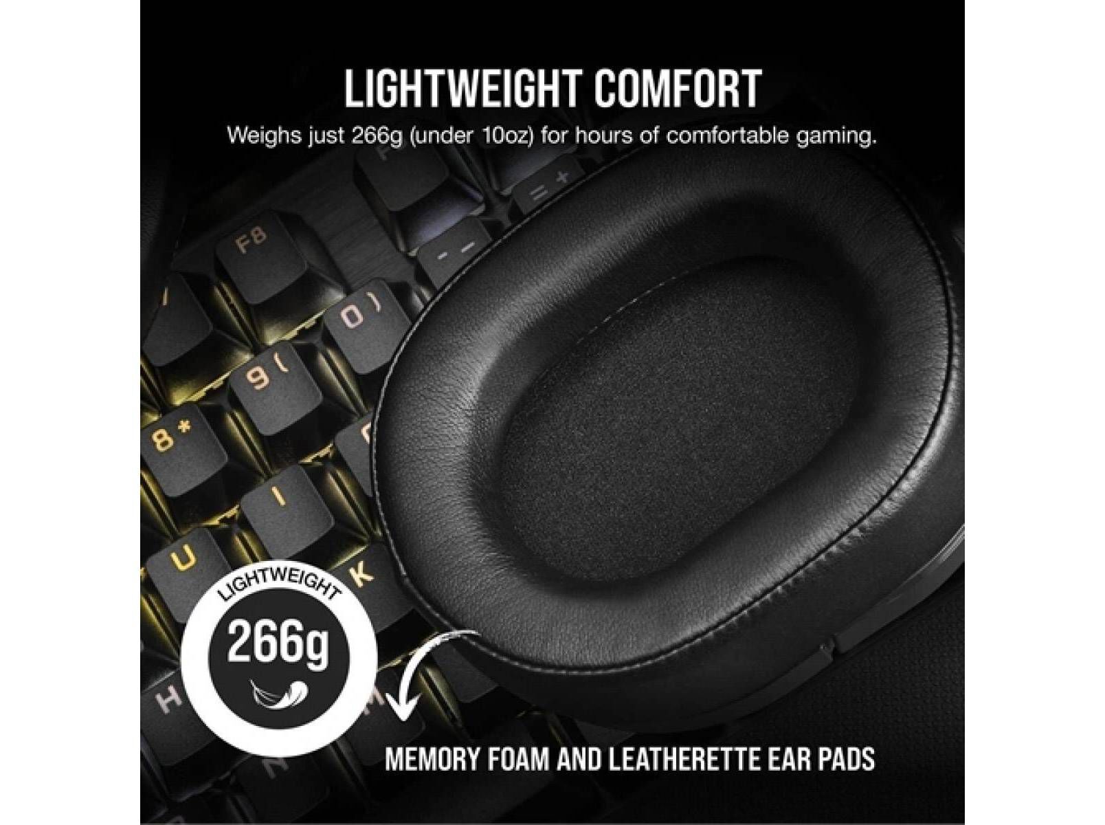 AUSCULTADORES WIRELESS GAMING CORSAIR HS55 PRETO image number 6