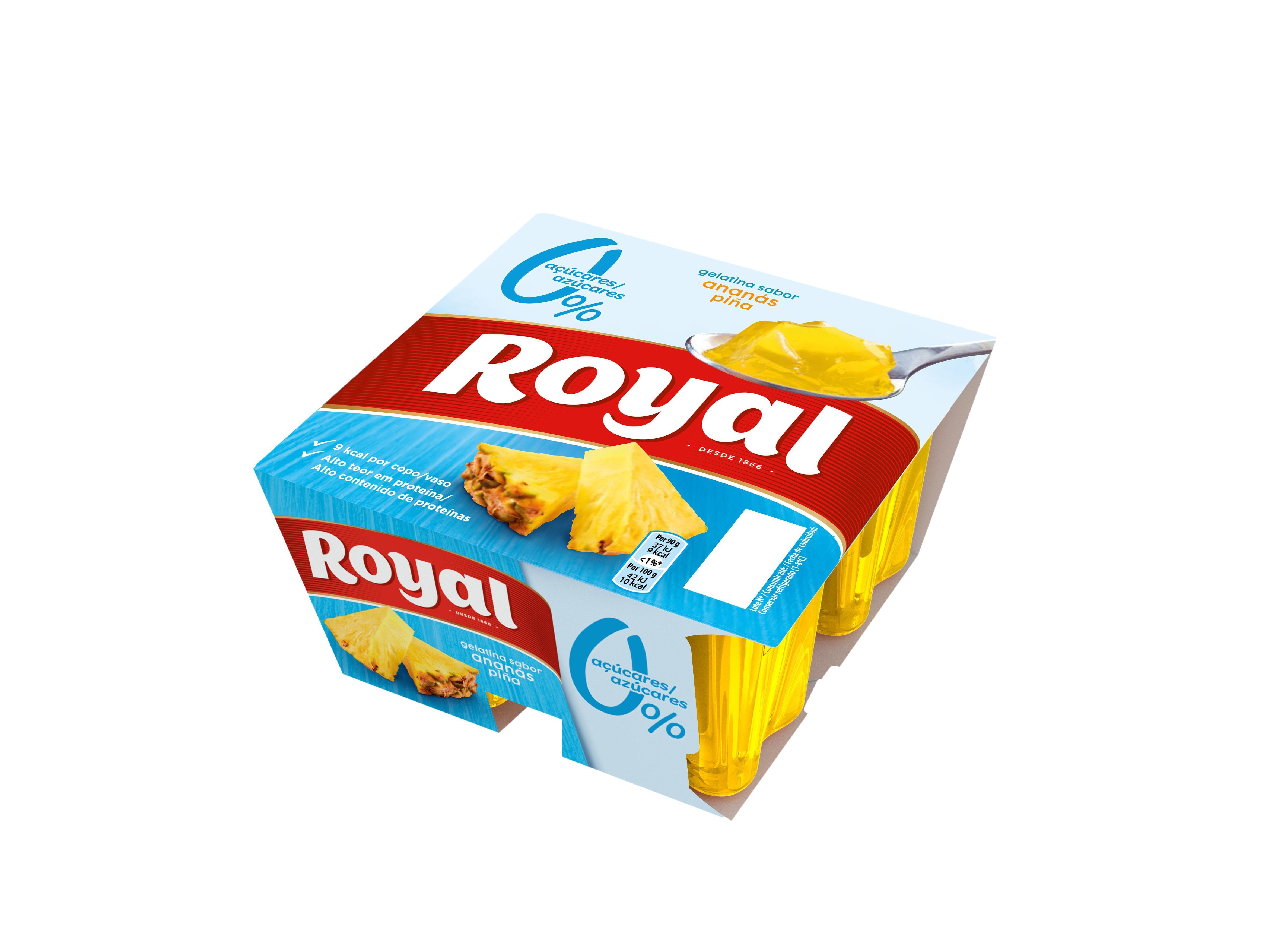 GELATINA ROYAL ANANAS 0% DE A&Ccedil;&Uacute;CAR 4X90 G