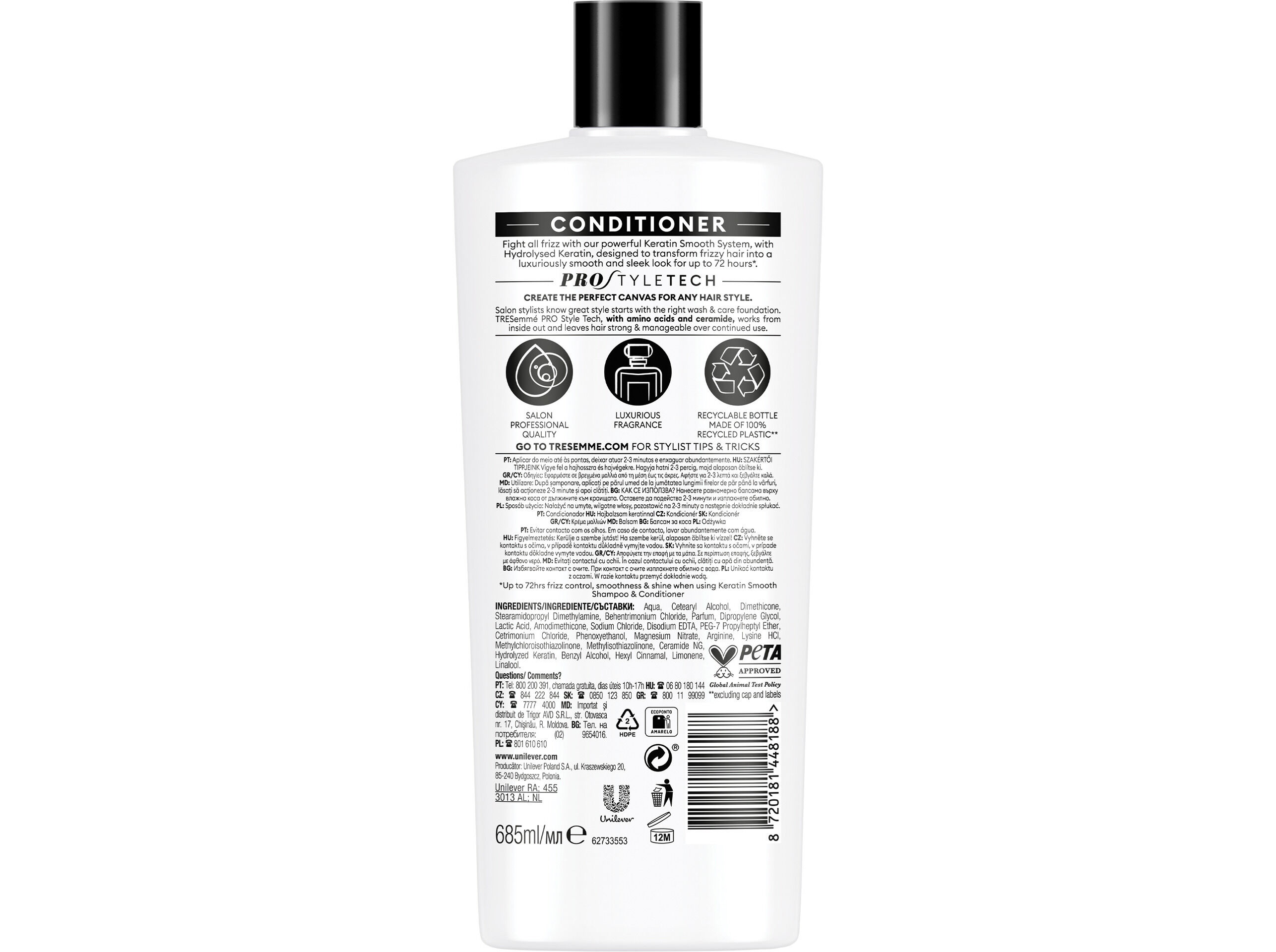 CONDICIONADOR TRESEMM&Eacute; KERATIN SMOOTH 685 ML image number 1