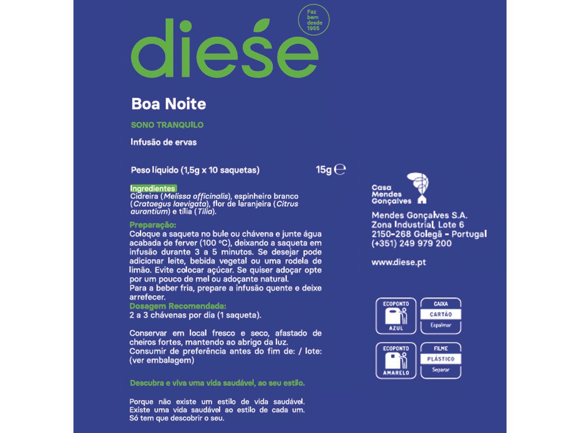 CH&Aacute; PLANTAS E ERVAS DIESE BOA NOITE 15G image number 1