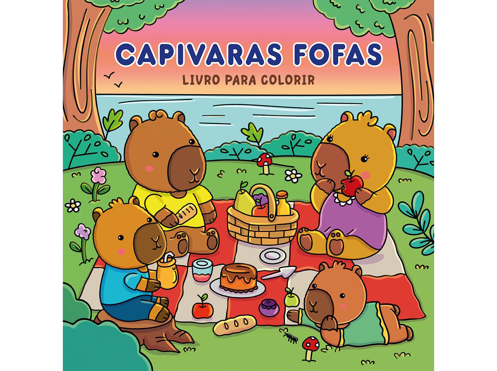 LIVRO CAPIVARAS FOFAS - LIVRO PARA COLORIR image number 0