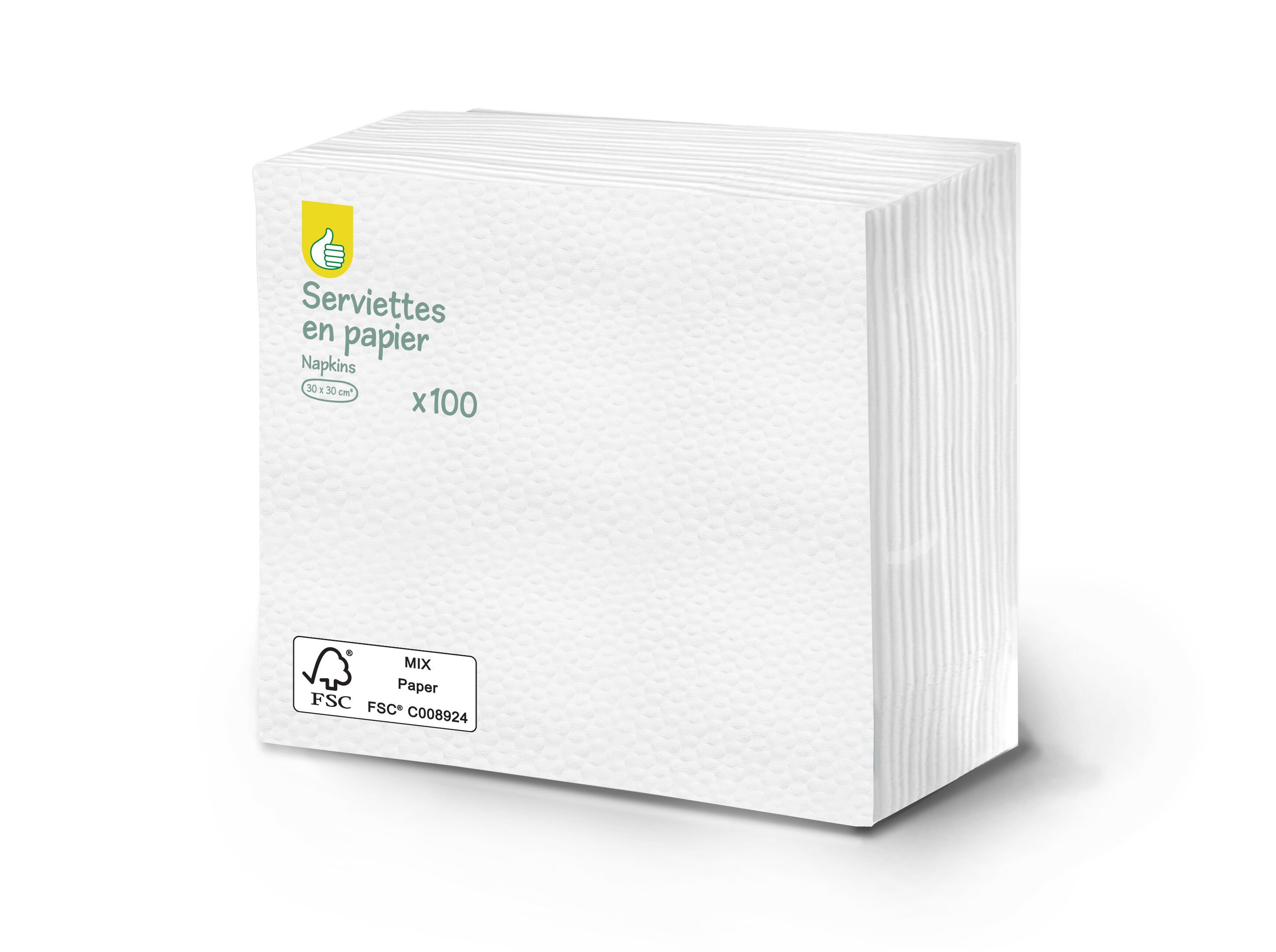 GUARDANAPOS POLEGAR FOLHA SIMPLES 30X30CM 100 UNIDADES image number 0