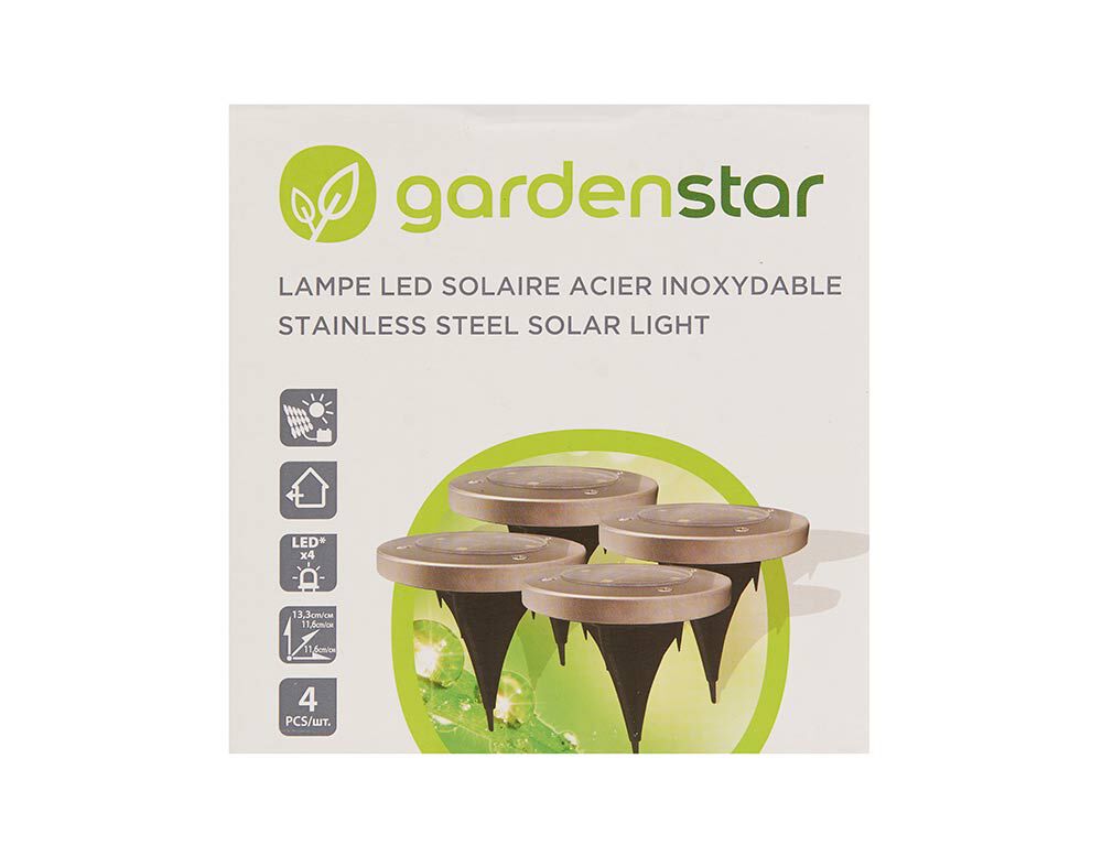 CONJUNTO 4 L&Acirc;MPADAS SOLARES GARDENSTAR image number 2