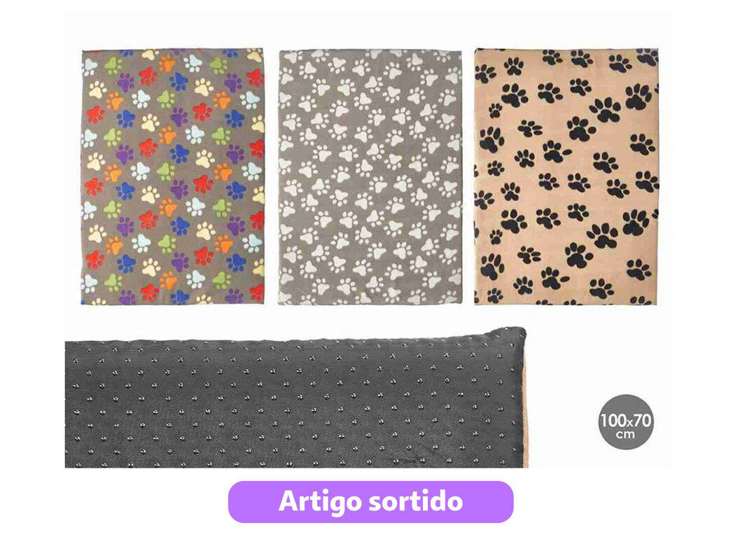 CAMA PARA ANIMAIS MASCOW PEGADAS 100X70CM MODELOS SORTIDOS image number 0