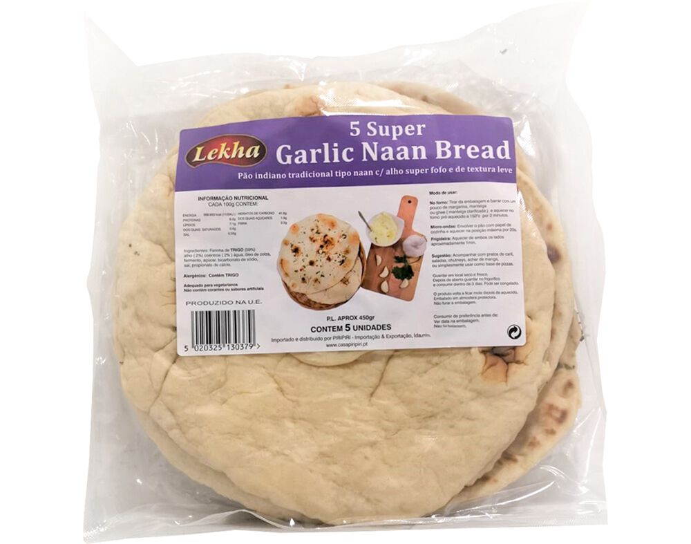 P&Atilde;O LEKHA INDIANO TIPO NAAN SUPER COM ALHO 450G image number 0