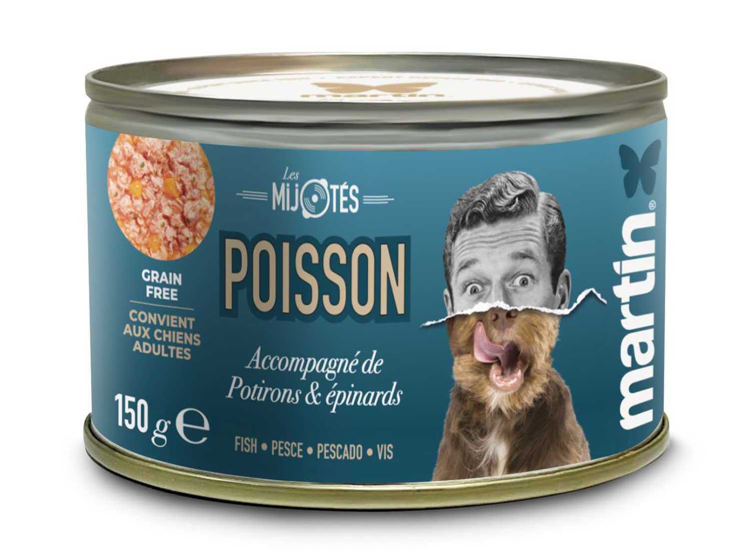 COMIDA H&Uacute;MIDA MARTIN SELLIER C&Atilde;O PEIXE/AB&Oacute;BORA 150G image number 0