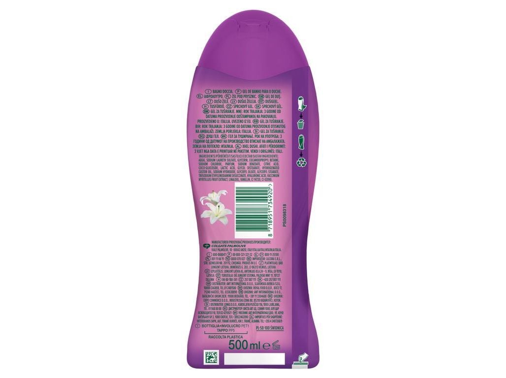 GEL DE BANHO PALMOLIVE SKIN RAD BLUEBERRY&LIL 500ML image number 1