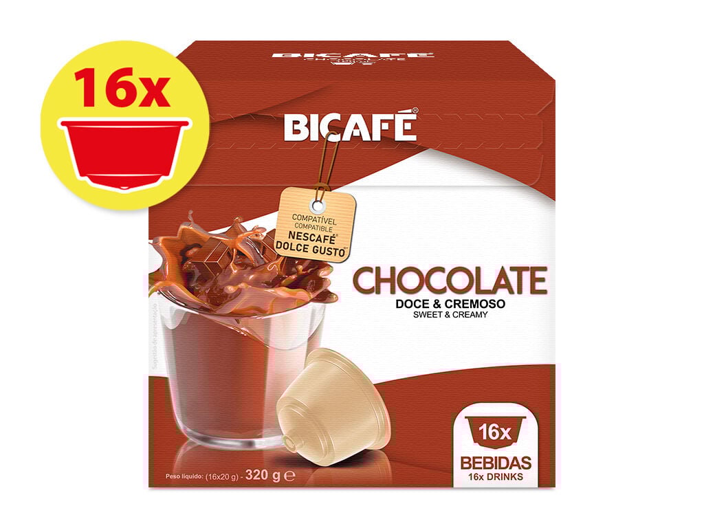 C&Aacute;PSULAS BICAF&Eacute; CAF&Eacute; COMPAT&Iacute;VEL DOLCE GUSTO CHOCOLATE 16UN image number 0