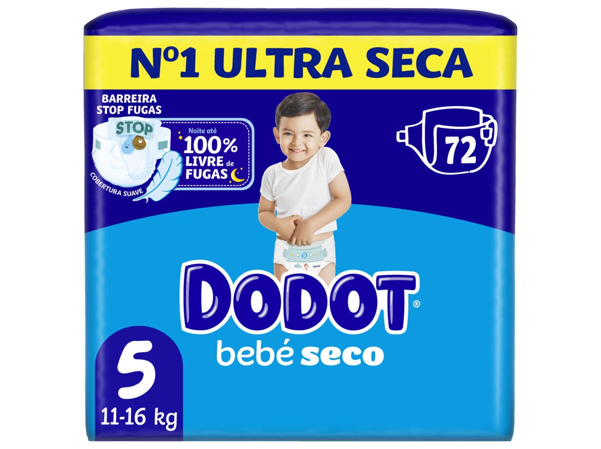 FRALDAS DODOT BEB&Eacute; SECO T5 11-16KG 72UN