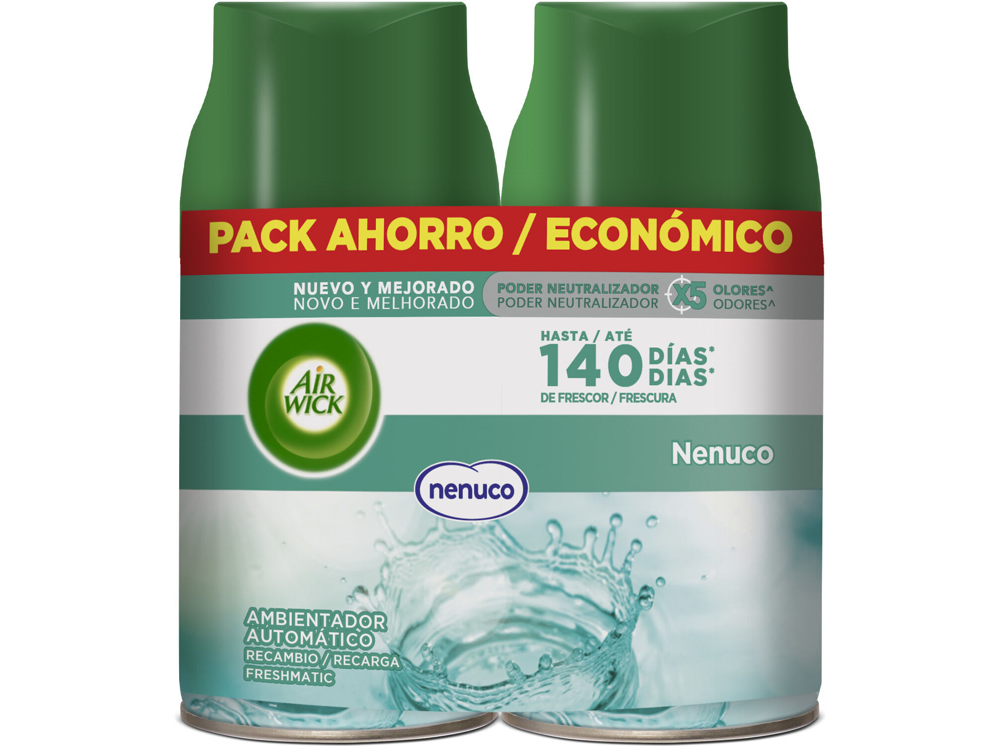AMBIENTADOR RECARGA AIR WICK FRESHMATIC NENUCO 2X250ML