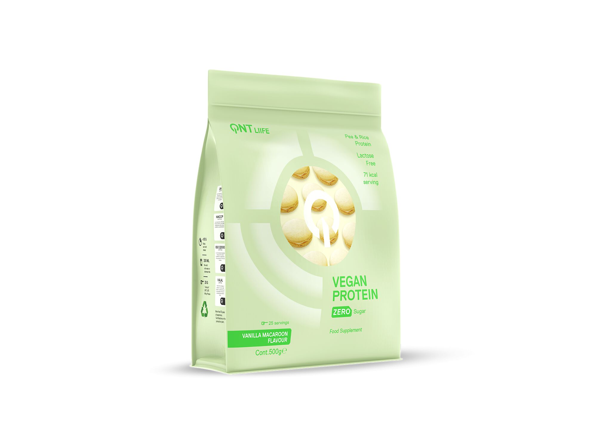 PROTEINA VEGAN QNT BAUNILHA MACARON 500GR
