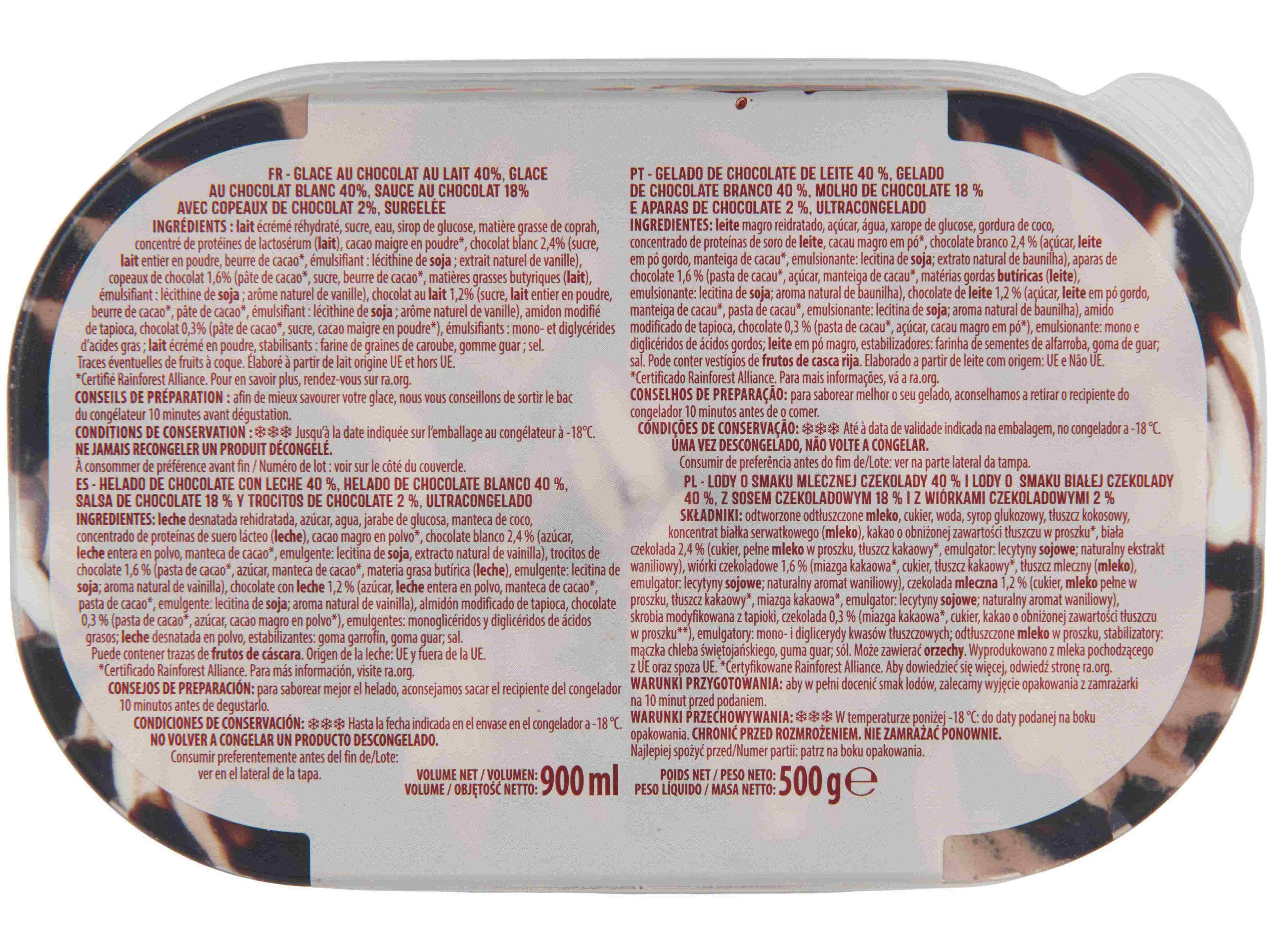 GELADO AUCHAN 3 CHOCOLATES 900ML image number 2