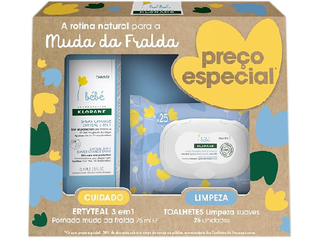 POMADA KLORANE ERYTEAL 75ML+TOALHETES LIMPEZA 25UN PRE&Ccedil;O ESPECIAL image number 0