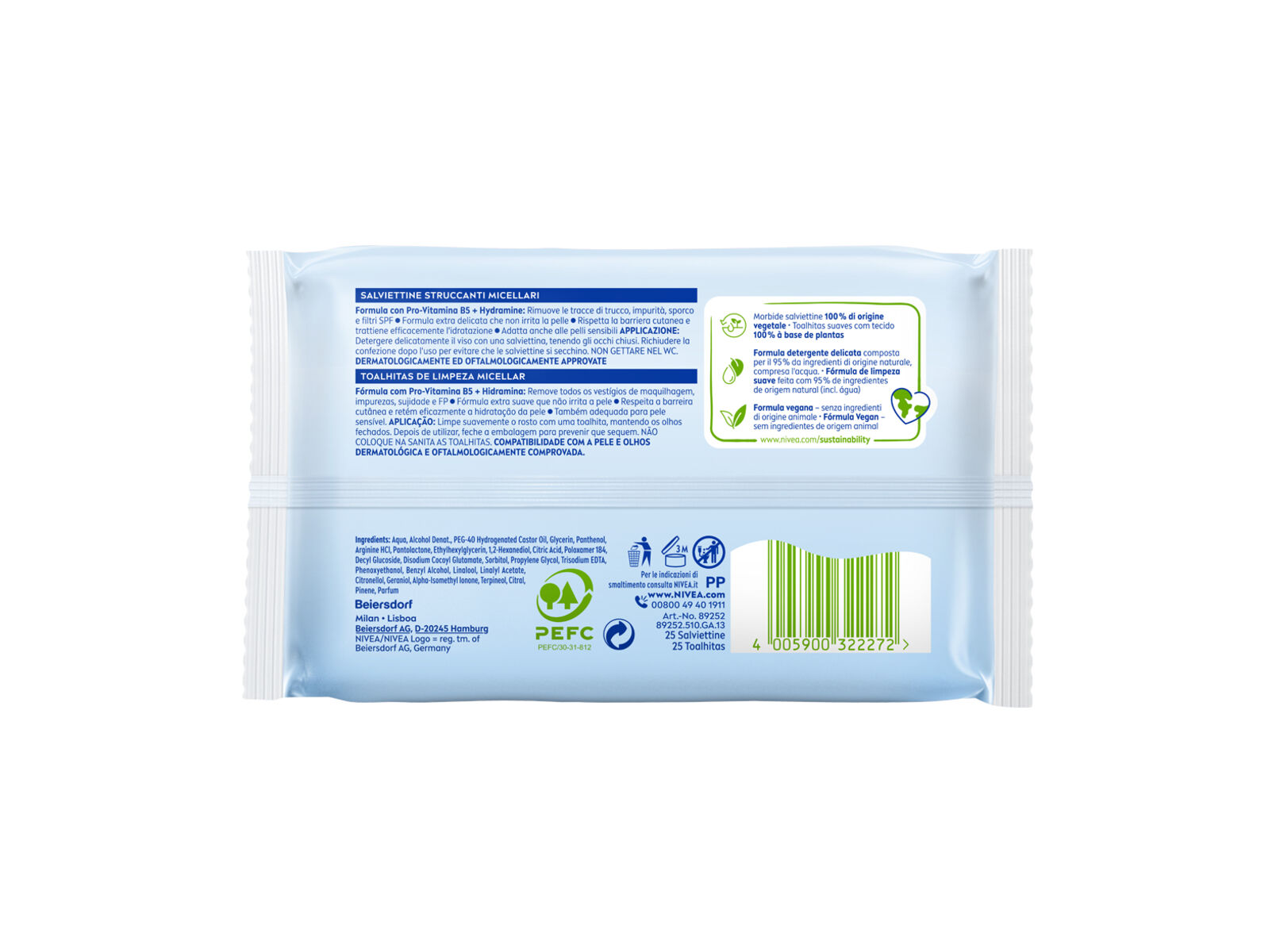 TOALHITAS DE LIMPEZA NIVEA MICELAR 25 UN image number 3