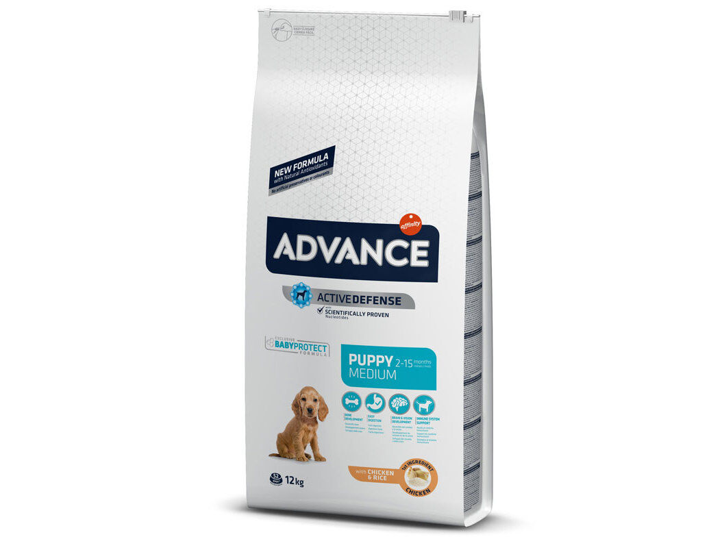 RA&Ccedil;&Atilde;O C&Atilde;O MEDIUM PUPPY ADVANCE :FRANGO/ ARROZ 12 KG image number 0