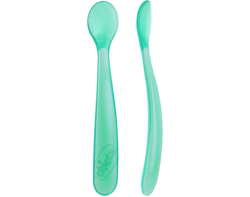 COLHER CHICCO SILICONE AZUL +6MESES 2UN image number 0