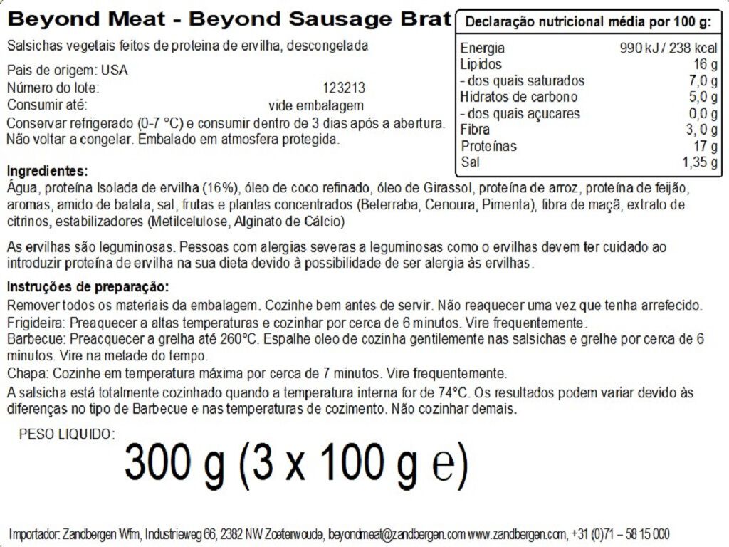 SALSICHA BEYOND MEAT VEGETAL 200G image number 1