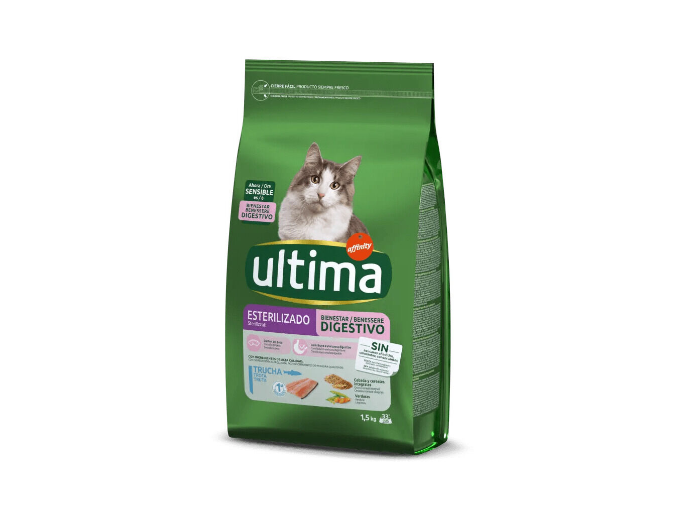RA&Ccedil;&Atilde;O PARA GATO ULTIMA ESTERILIZADO SENSIBLE 1.5KG image number 0