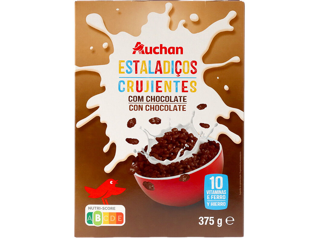 CEREAIS ESTALADI&Ccedil;OS AUCHAN COM CHOCOLATE 375 G