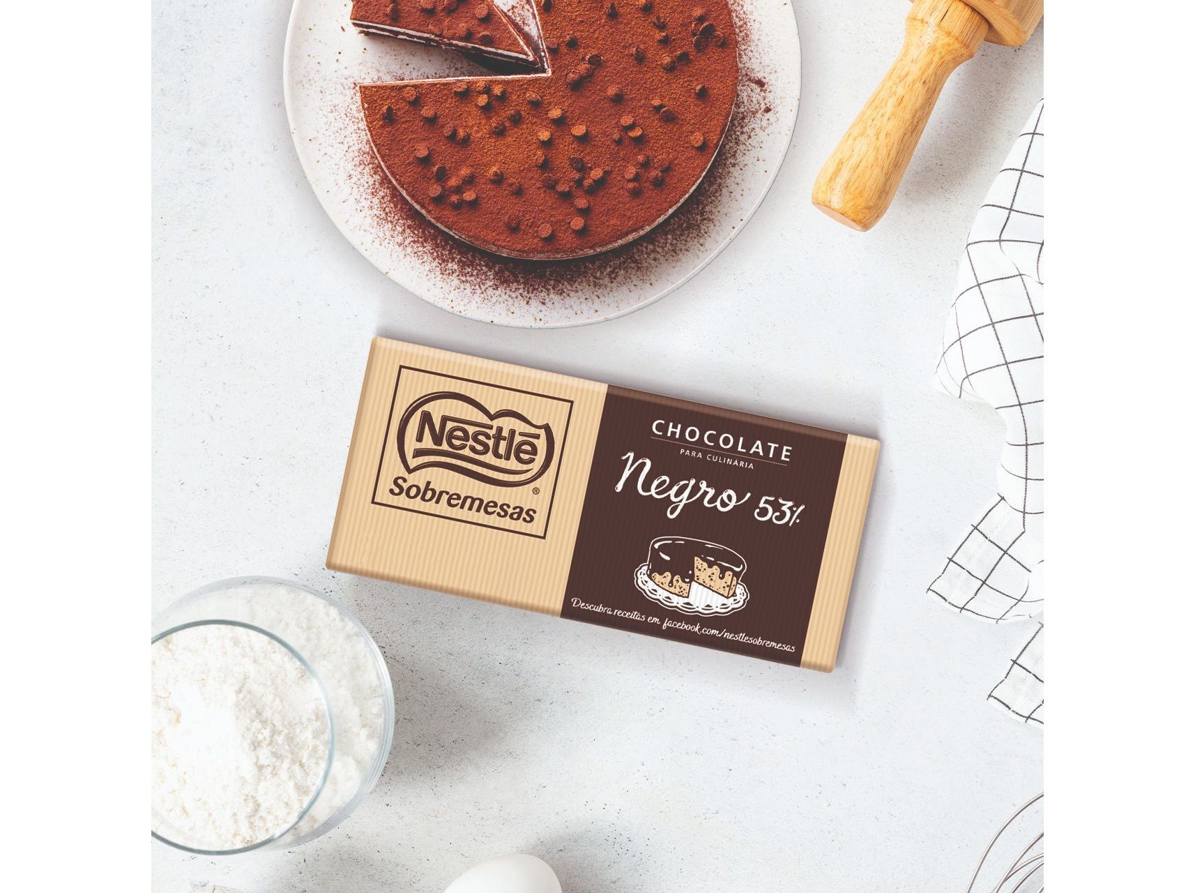 TABLETE NESTL&Eacute; SOBREMESAS CHOCOLATE CULIN&Aacute;RIA 53% CACAU 200G image number 1