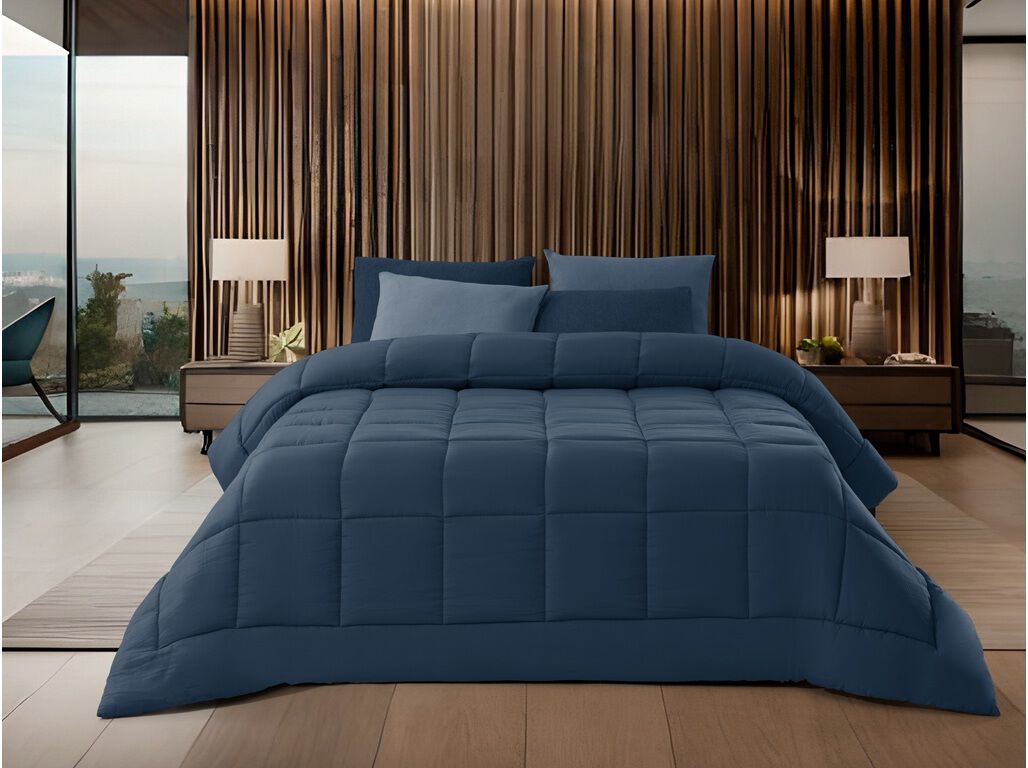 EDRED&Atilde;O MICROFIBRA HOMESPECIAL LISO AZUL 240X260CM