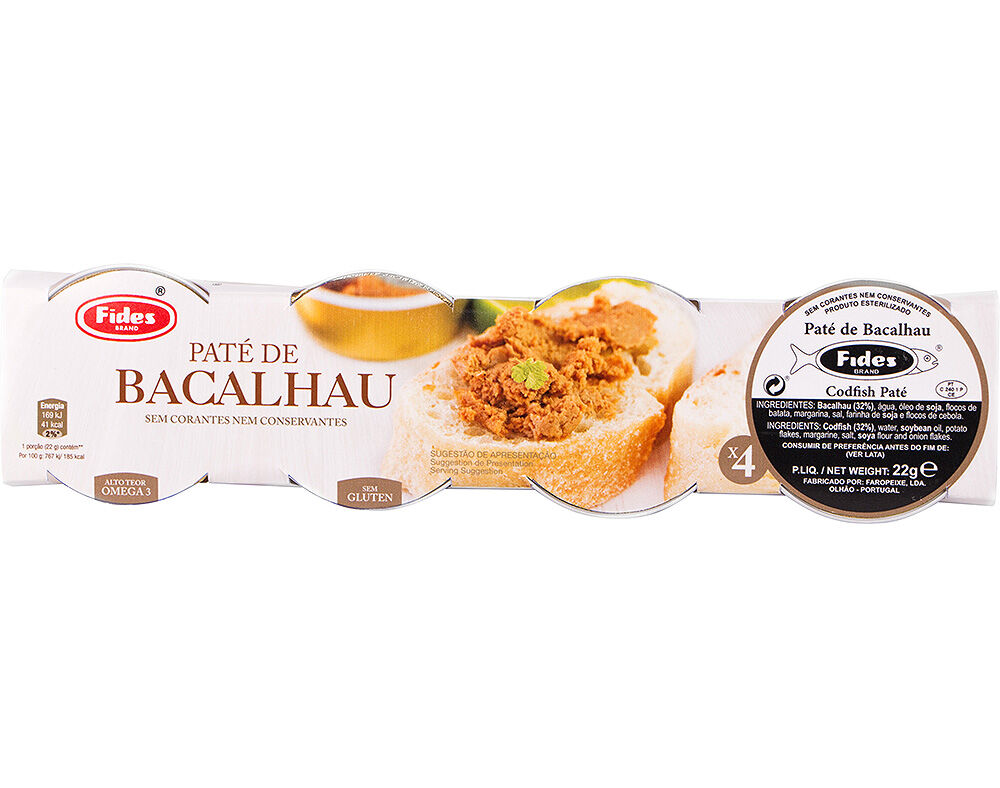 PAT&Ecirc; BACALHAU FIDES 4X22G image number 0