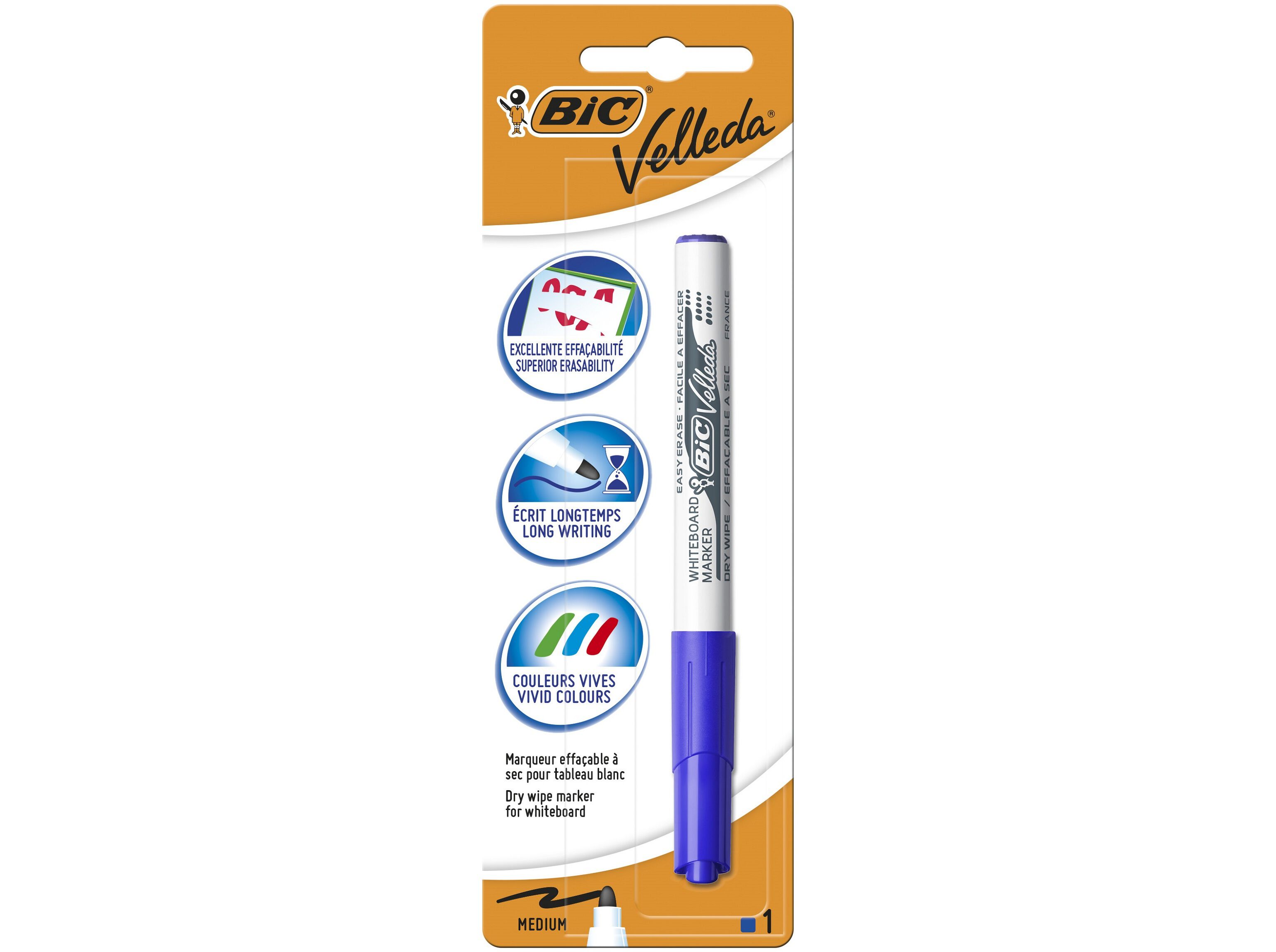 MARCADOR PARA QUADRO BRANCO BIC VELLEDA AZUL