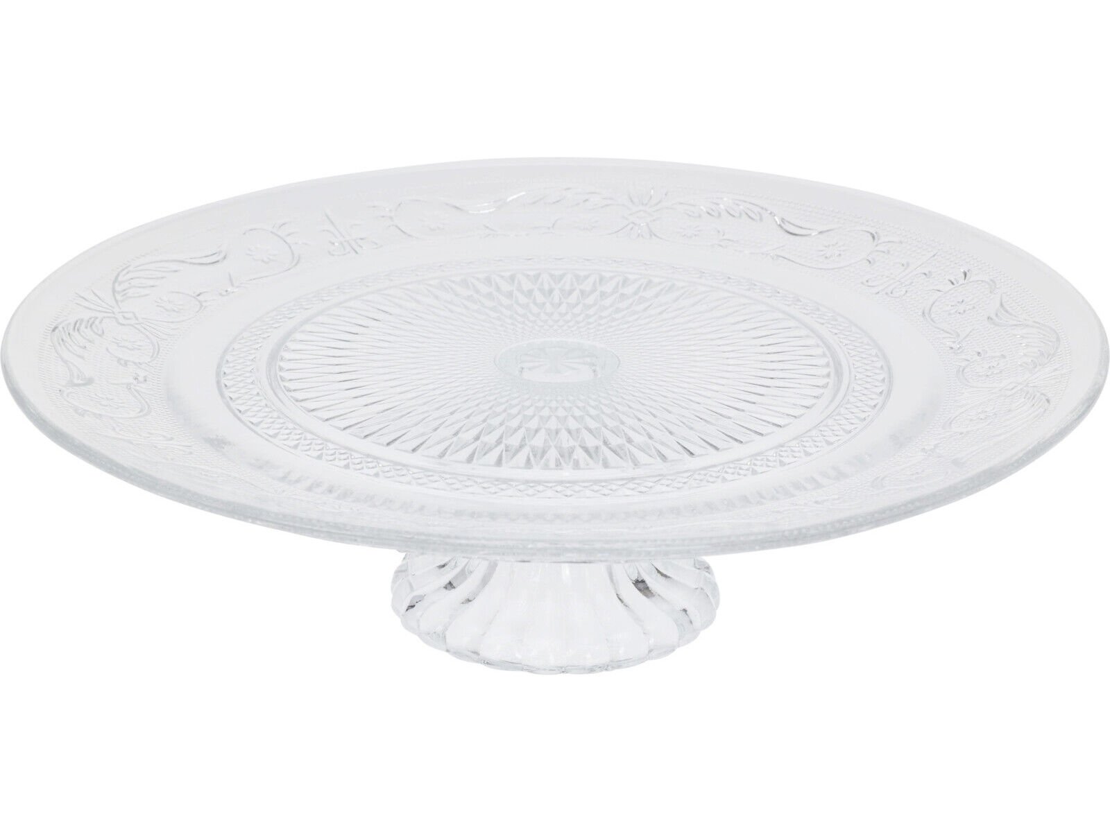 PRATO PARA BOLO COM P&Eacute; VIDRO 25CM