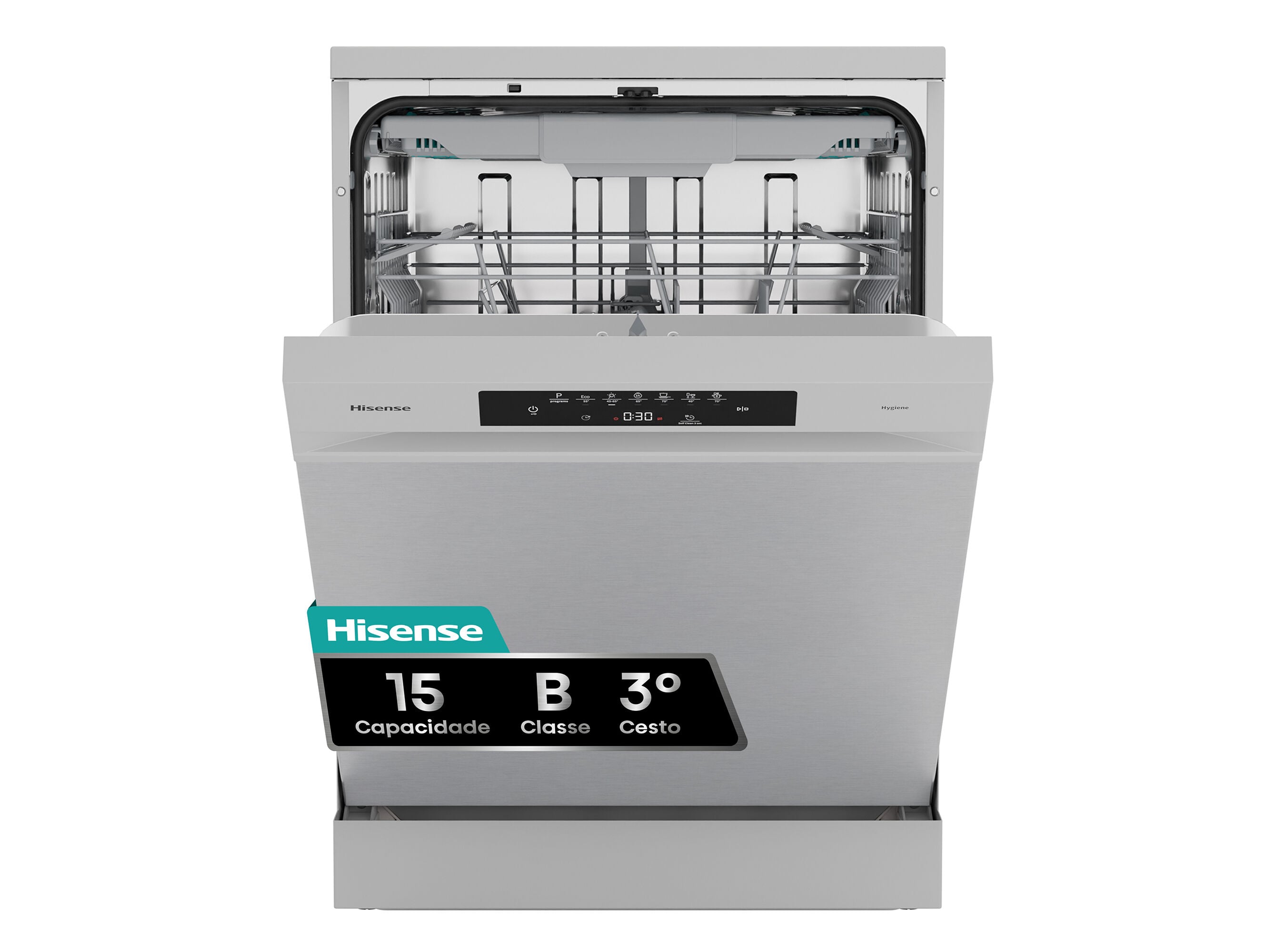 M&Aacute;QUINA DE LAVAR LOI&Ccedil;A HISENSE LOOK INOX SERIE HI4 HS643B90X B 15CONJUNTOS