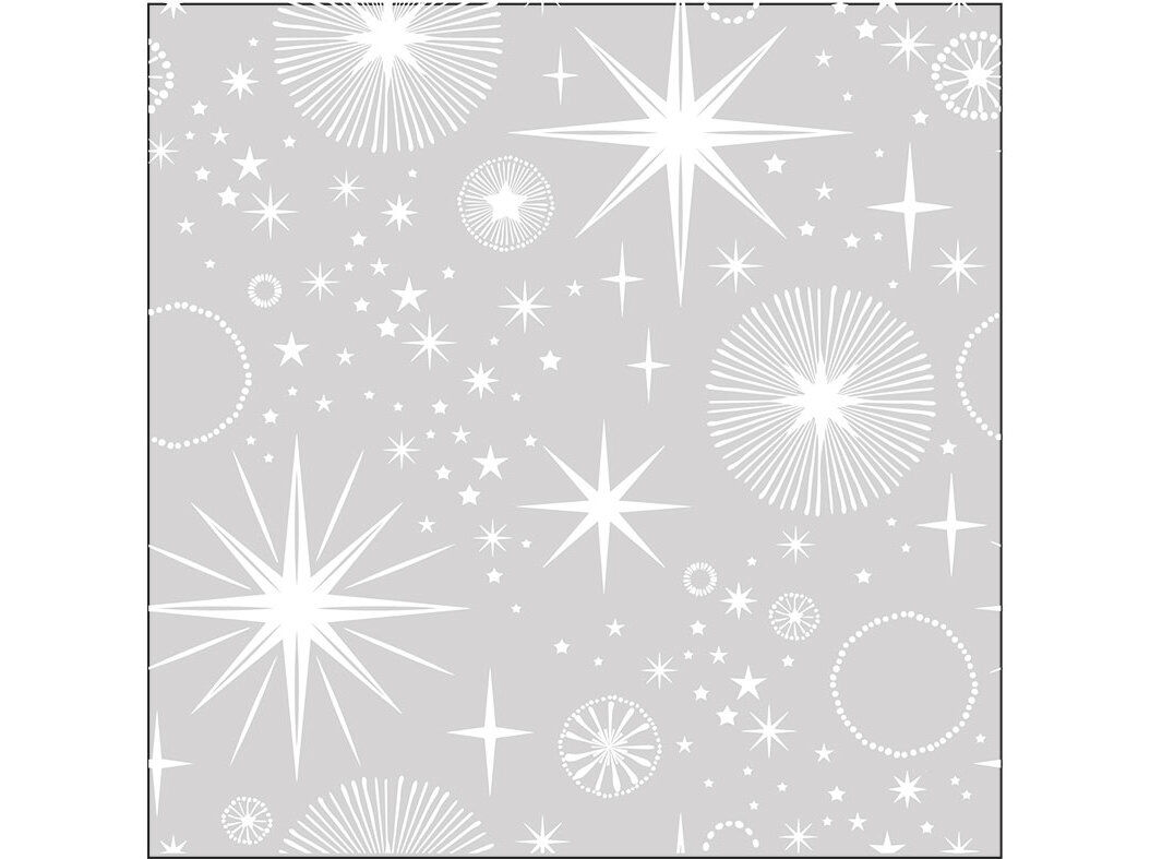 GUARDANAPOS STARS ACTUEL PRATEADO 20 UNIDADES 33X33CM