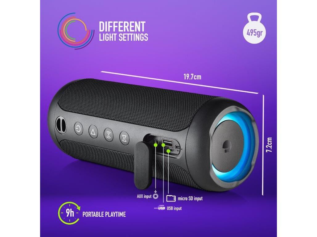 COLUNAS PORTATEIS BT NGS ROLLERFURIA2BLACK image number 8