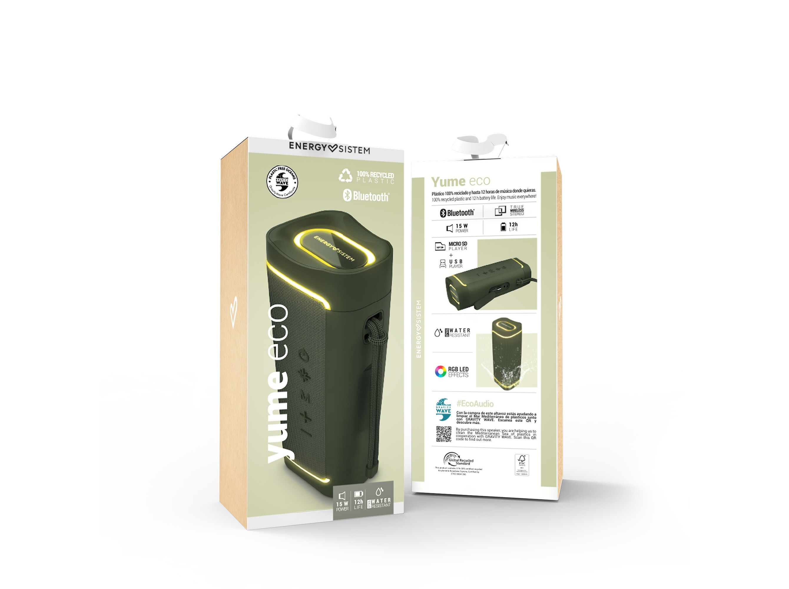 COLUNA PORT&Aacute;TIL ENERGY SISTEM GREEN YUME ECO BLUETOOTH image number 1