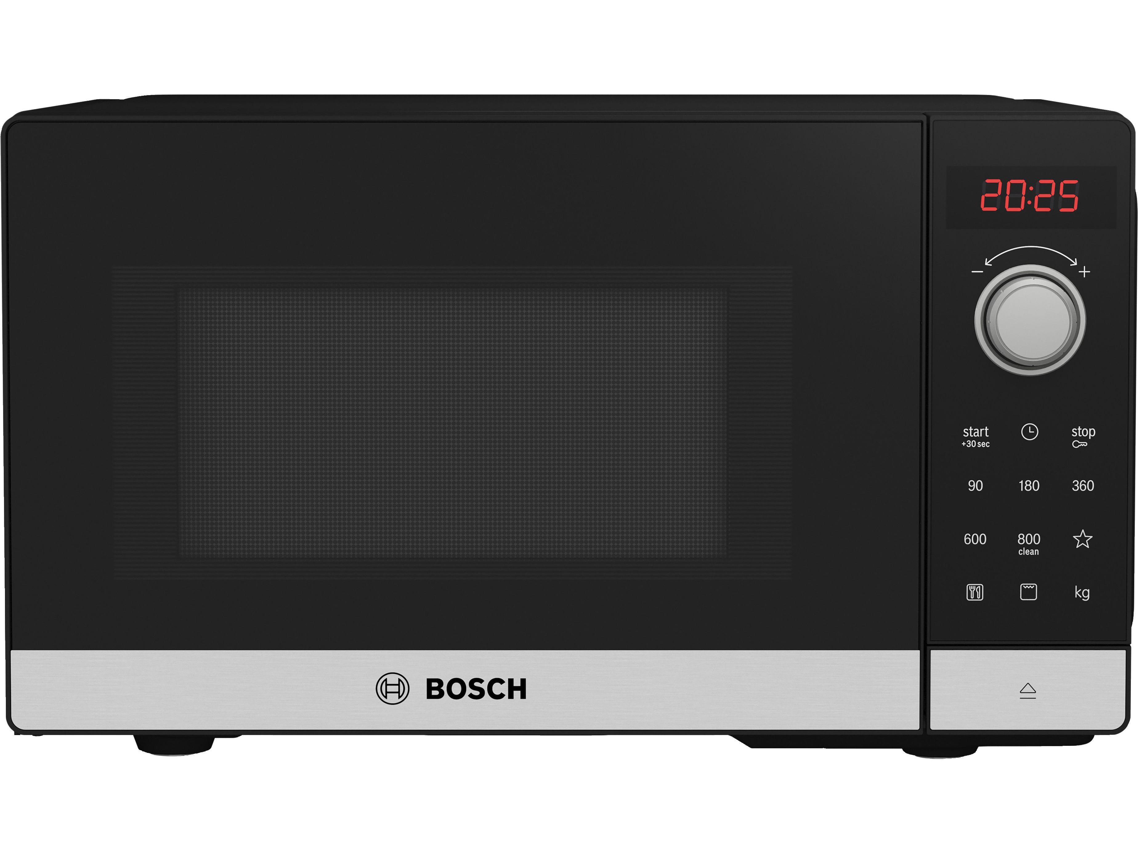 MICRO-ONDAS COM GRILL BOSCH FEL023MS2 VIDRO PRETO 20L