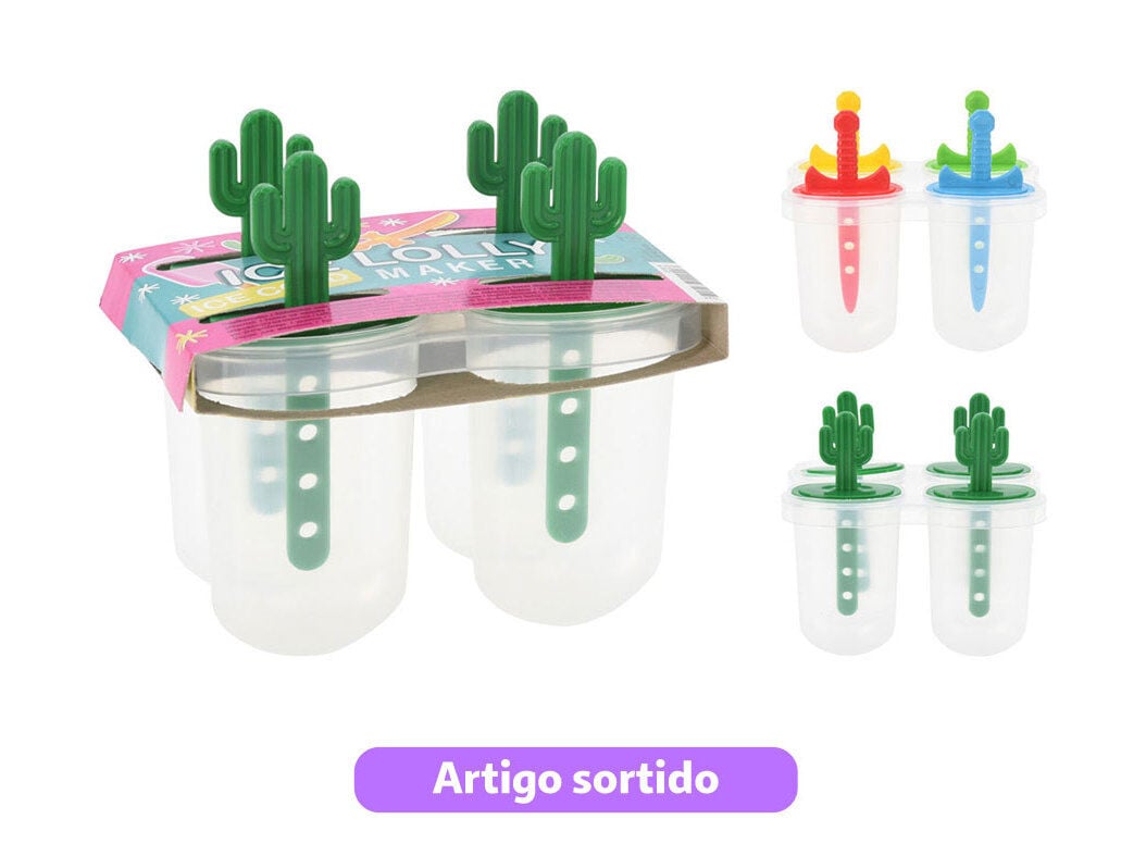 MOLDES DE GELADO 4 UNIDADES MODELOS SORTIDOS