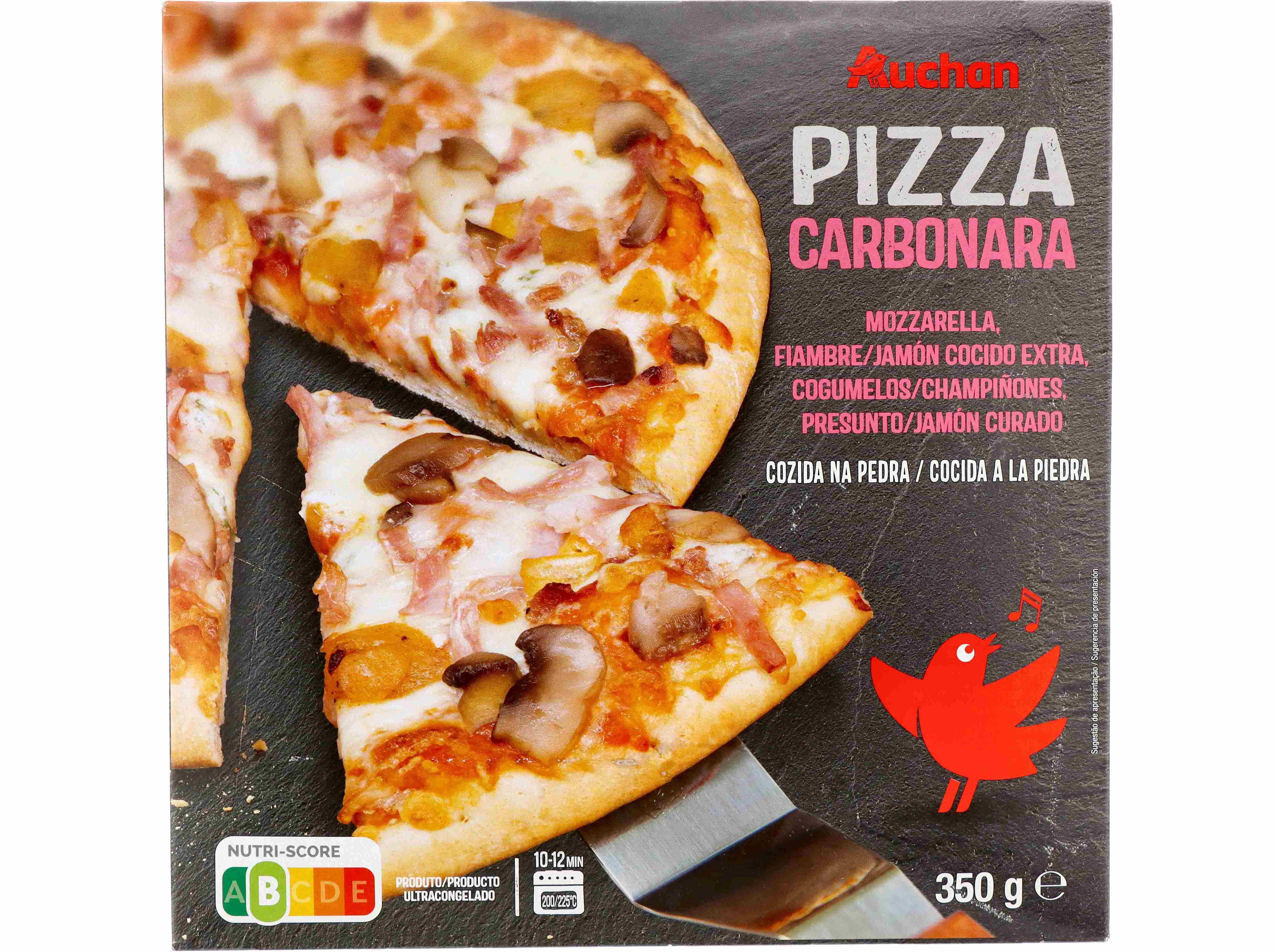 PIZZA AUCHAN COZIDA NA PEDRA CARBONARA 350G