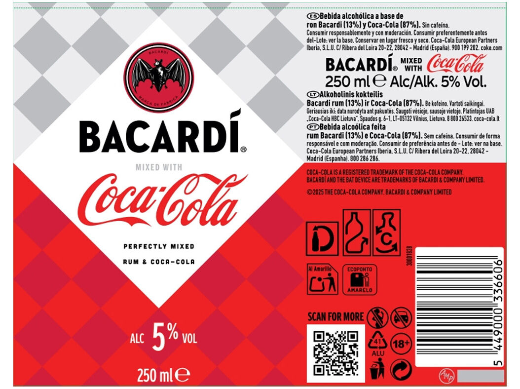 COCKTAIL BACARDI AND COKE 0.25L (SDR) image number 1