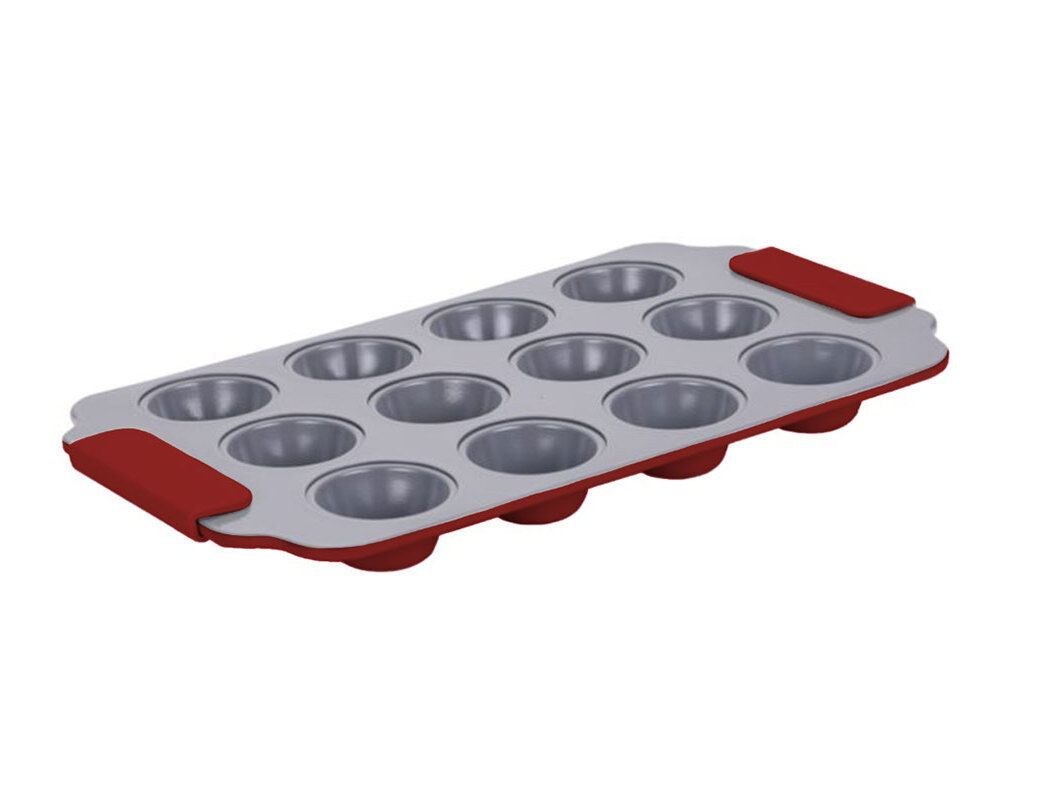 FORMA MUFFINS COM 12 CAVIDADES ACTUEL A&Ccedil;O COM REVESTIMENTO CER&Acirc;MICO