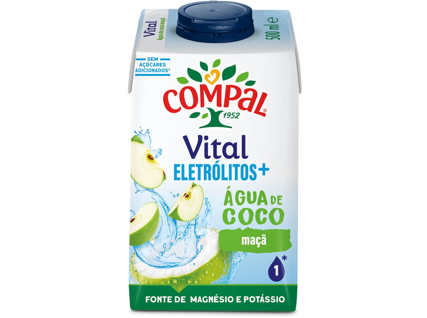 SUMO COMPAL VITAL ELETR&Oacute;LITOS+ &Aacute;GUA DE COCO MA&Ccedil;&Atilde; VERDE 0.50L