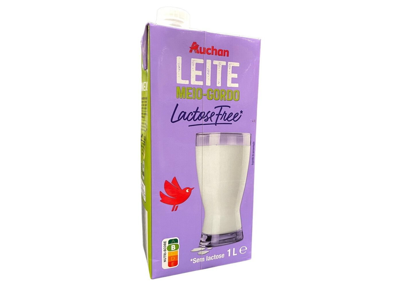 LEITE AUCHAN UHT MEIO GORDO SEM LACTOSE 1L image number 1