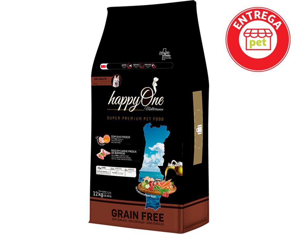 RA&Ccedil;&Atilde;O HAPPYONE MEDITERRANEUM C&Atilde;O BORREGO 12KG image number 1