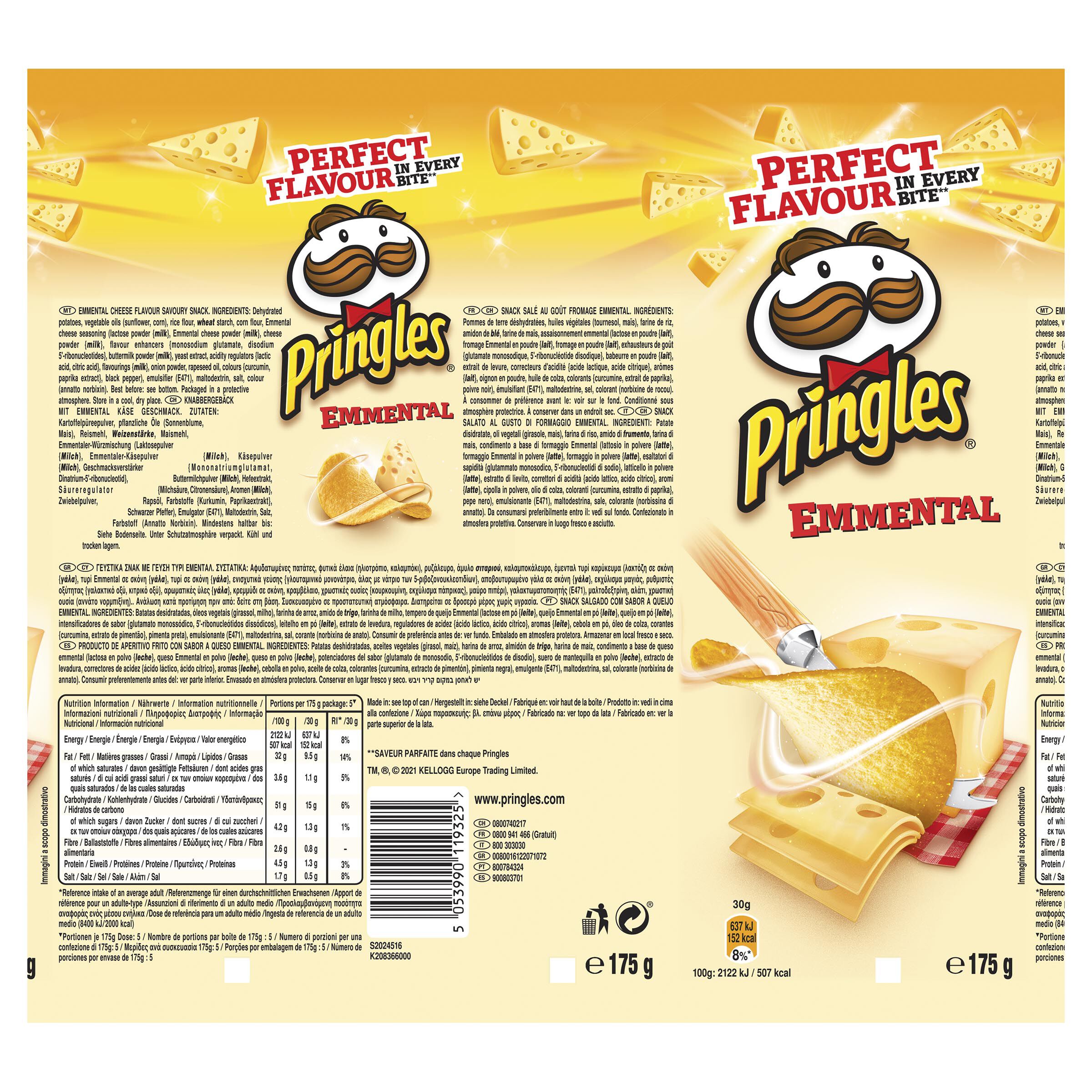 APERITIVO PRINGLES EMMENTAL 175G image number 1